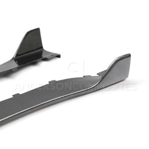 Ford Mustang Rocker Splitters - Anderson Composites - 3K 2X2 Twill Weave - Carbon Fiber - `20-`21